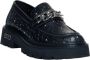 Cult Bloemen Leren Lage Hak Schoenen Black Dames - Thumbnail 5