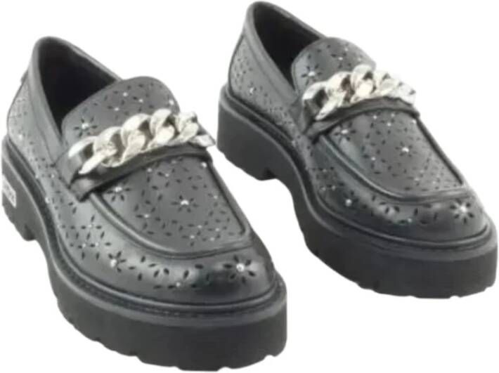 Cult Bloemenleer Mocassins Black Dames