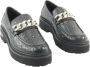 Cult Bloemen Leren Lage Hak Schoenen Black Dames - Thumbnail 3