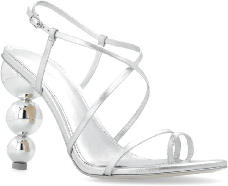 Cult Gaia Robyn leren sandalen met hak Gray Dames