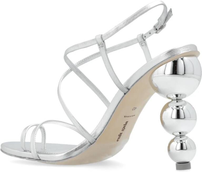 Cult Gaia Robyn leren sandalen met hak Gray Dames