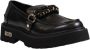 Cult Zwarte Leren Loafers met Kettingmasker Black Dames - Thumbnail 8