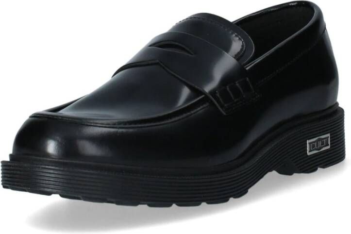 Cult Heren Loafer Leren Rubberen Zool Black Heren