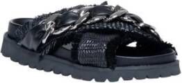 Cult Lente Zomer Sandalen Collectie: Polyurethaan Leer Rubber Hak Black Dames