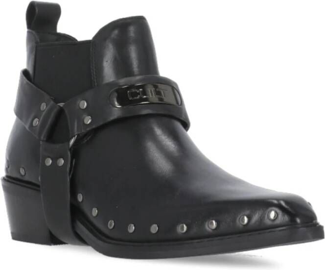 Cult Studded Leren Dameslaarzen Black Dames