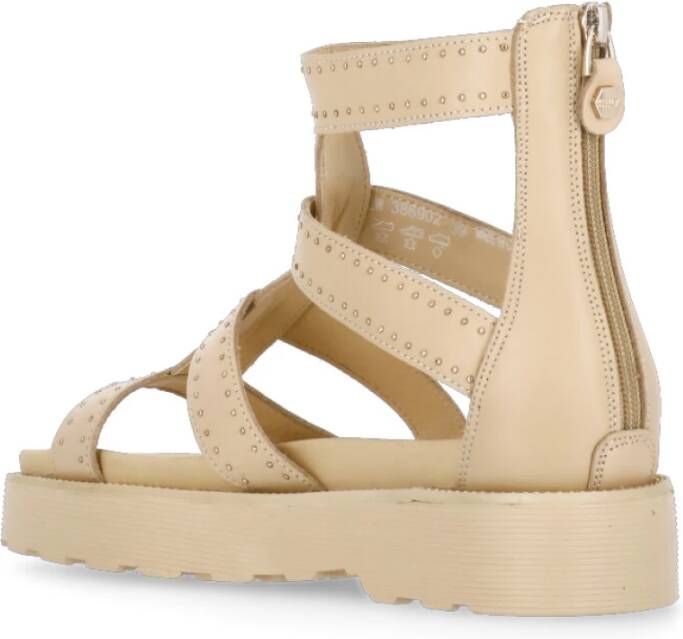 Cult Studded Leren Sandalen Beige Dames