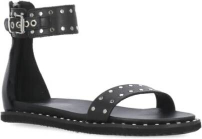 Cult Studded Zwarte Leren Sandalen Black Dames