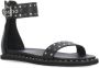 Cult Studded Zwarte Leren Sandalen Black Dames - Thumbnail 2