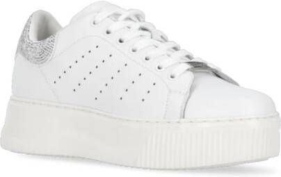 Cult Witte Leren Sneakers met Strass Detail White Dames