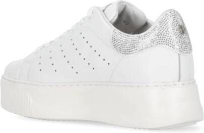 Cult Witte Leren Sneakers met Strass Detail White Dames