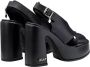 Cult Zwarte Leren Sandalen met Blokhak Black Dames - Thumbnail 5