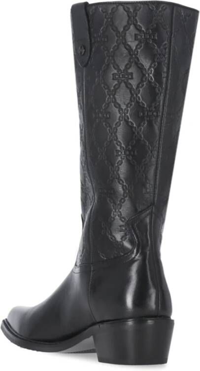 Cult Zwarte leren cowboy laarzen met pijlneus Black Dames