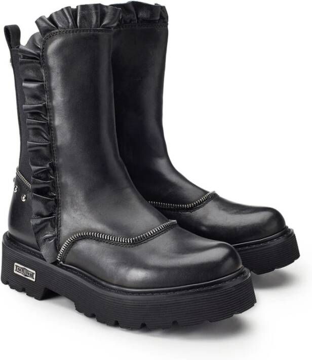 Cult Zwarte Leren Dames Mid Boots Black Dames