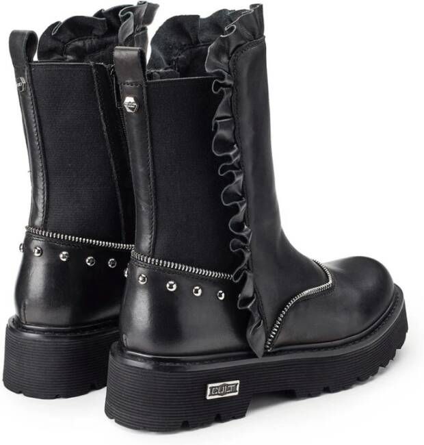 Cult Zwarte Leren Dames Mid Boots Black Dames