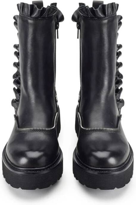 Cult Zwarte Leren Dames Mid Boots Black Dames