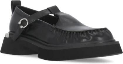 Cult Zwarte leren loafers met gespsluiting Black Dames