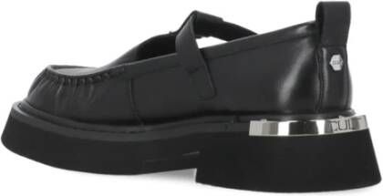 Cult Zwarte leren loafers met gespsluiting Black Dames