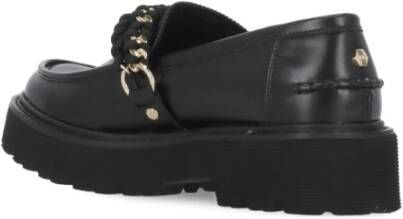 Cult Zwarte Leren Loafers met Kettingmasker Black Dames