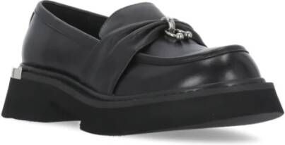 Cult Zwarte leren loafers met metalen detail Black Dames