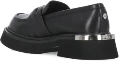 Cult Zwarte leren loafers met metalen detail Black Dames