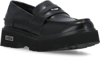 Cult Zwarte Leren Loafers met Metalen Logos Black Dames