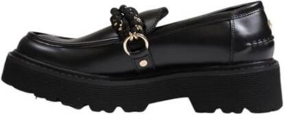 Cult Zwarte leren platte damesschoenen Black Dames