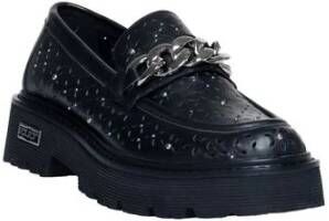 Cult Zwarte Leren Platte Schoenen Lente Zomer Black Dames