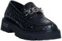 Cult Zwarte Leren Platte Schoenen Lente Zomer Black Dames - Thumbnail 5