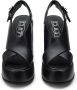 Cult Zwarte Leren Sandalen met Blokhak Black Dames - Thumbnail 2