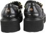 Cult Zwarte Leren Loafers met Kettingmasker Black Dames - Thumbnail 13