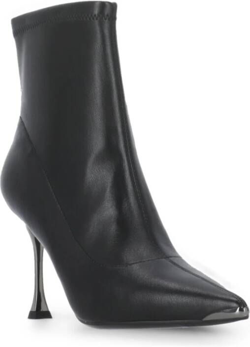 Cult Zwarte Leren Stiletto Hak Laarzen Black Dames