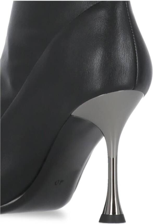 Cult Zwarte Leren Stiletto Hak Laarzen Black Dames