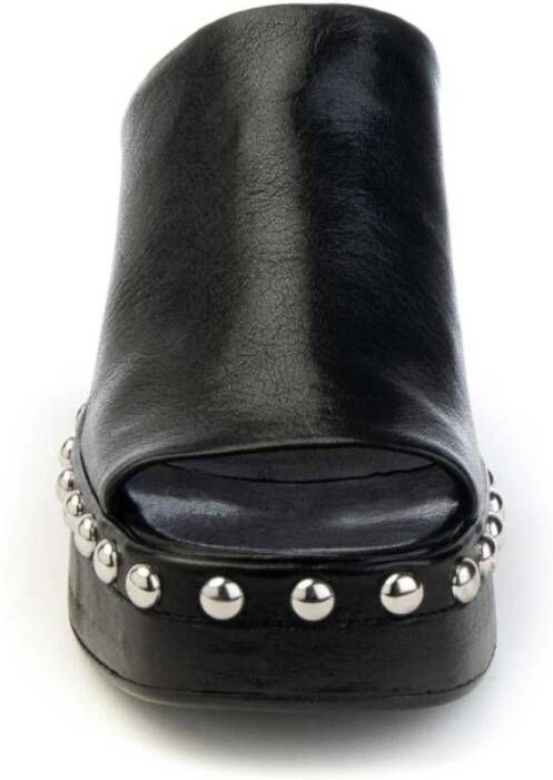 Curiosite Studded Heeled Mules Black Dames