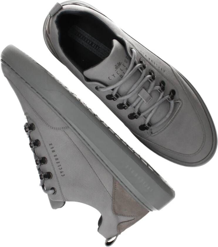 Cycleur de Luxe Grijze Leren Sneaker met Versterkte Hiel Gray Heren