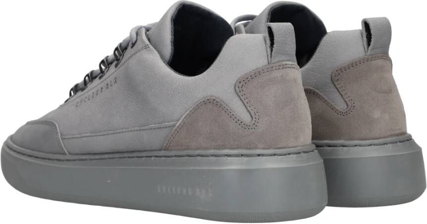 Cycleur de Luxe Grijze Leren Sneaker met Versterkte Hiel Gray Heren