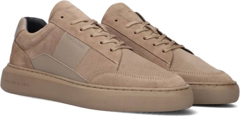 Cycleur de Luxe Taupe Nubuck Lage Top Sneakers Beige Heren