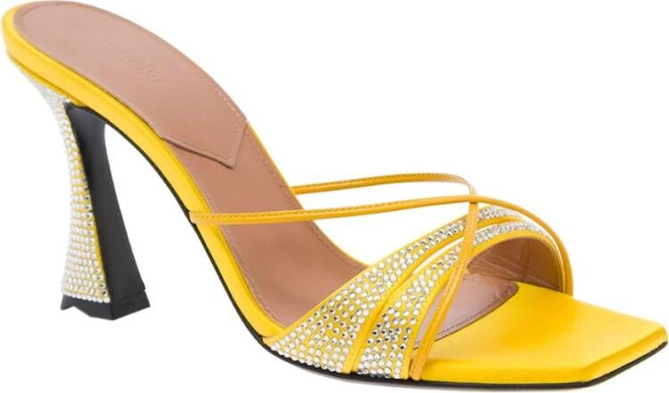 D'Accori Gele Sandalen met Kristallen Yellow Dames