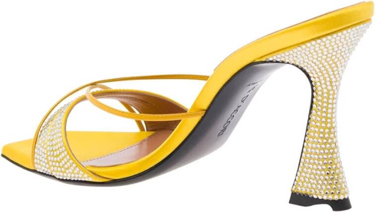 D'Accori Gele Sandalen met Kristallen Yellow Dames