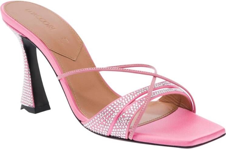 D'Accori Roze Sandalen met Kristallen Pink Dames