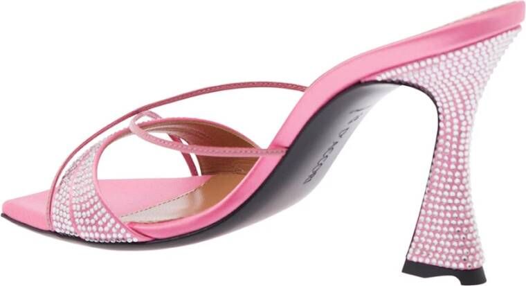 D'Accori Roze Sandalen met Kristallen Pink Dames