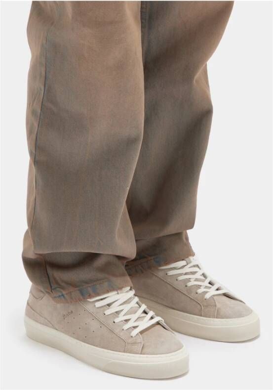 D.a.t.e. Beige Leren Sneakers Sonica Beige Heren