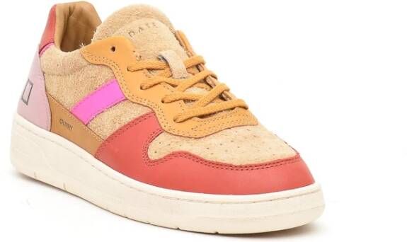 D.a.t.e. Beige Suede Court Sneakers Multicolor Dames