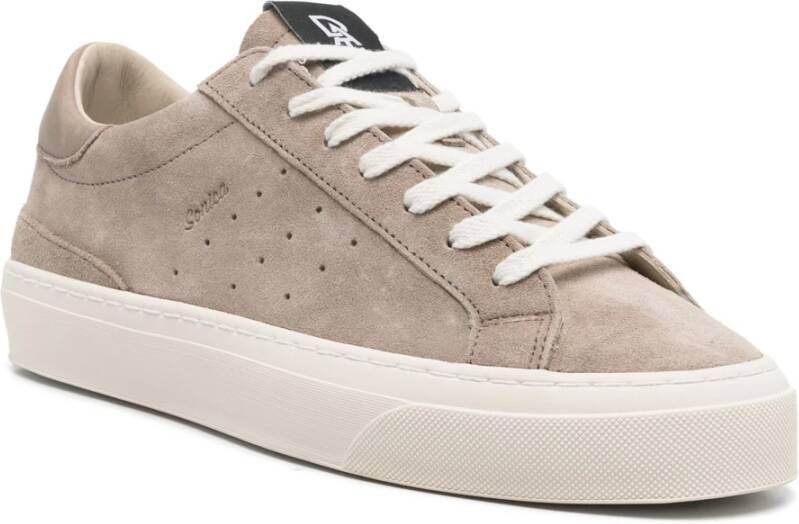 D.a.t.e. Beige Suède Sneakers Met Geperforeerde Details Beige Heren