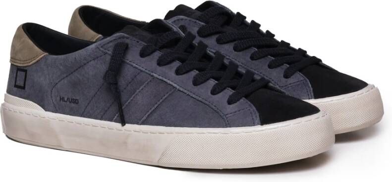 D.a.t.e. Blauwe Leren Sneakers met Bandzool Blue Heren