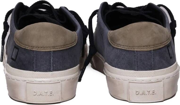 D.a.t.e. Blauwe Leren Sneakers met Bandzool Blue Heren