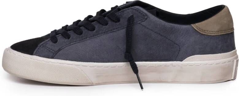 D.a.t.e. Blauwe Leren Sneakers met Bandzool Blue Heren