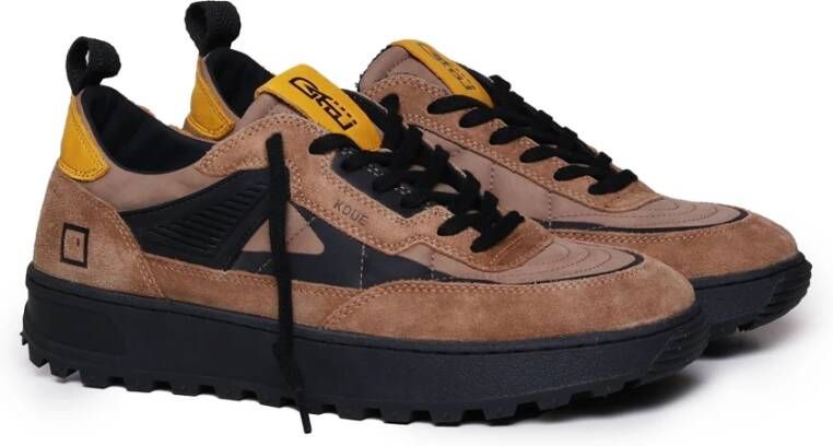 D.a.t.e. Bruin Zwart Suède Rubber Sneakers Brown Heren