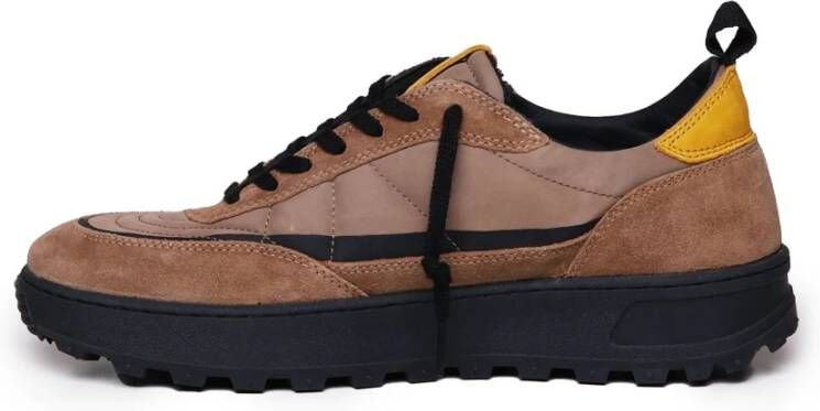 D.a.t.e. Bruin Zwart Suède Rubber Sneakers Brown Heren