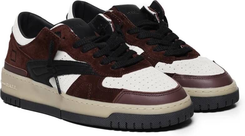 D.a.t.e. Bruine leren sneakers met logo Brown Heren