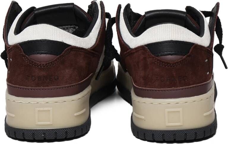 D.a.t.e. Bruine leren sneakers met logo Brown Heren